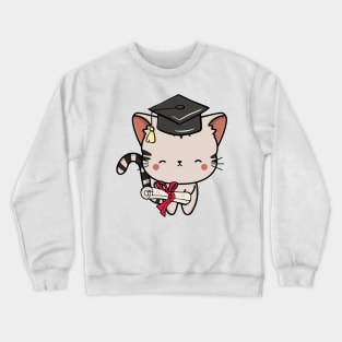 Funny Tabby cat is graduating Crewneck Sweatshirt
